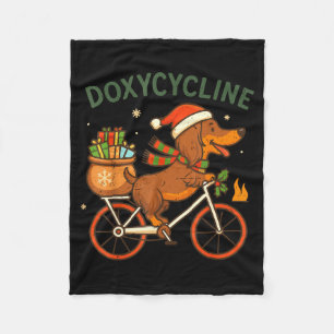 Toddler Doxycycline Long Hair Dachshund Christmas Fleece Blanket
