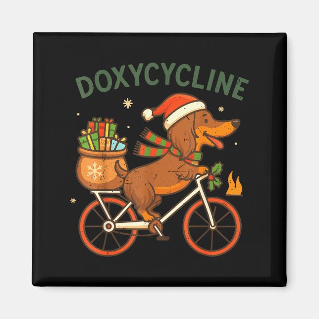 Toddler Doxycycline Long Hair Dachshund Christmas  Magnet (Front)