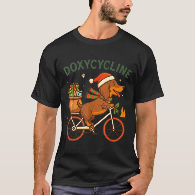 Toddler Doxycycline Long Hair Dachshund Christmas  T-Shirt (Front)