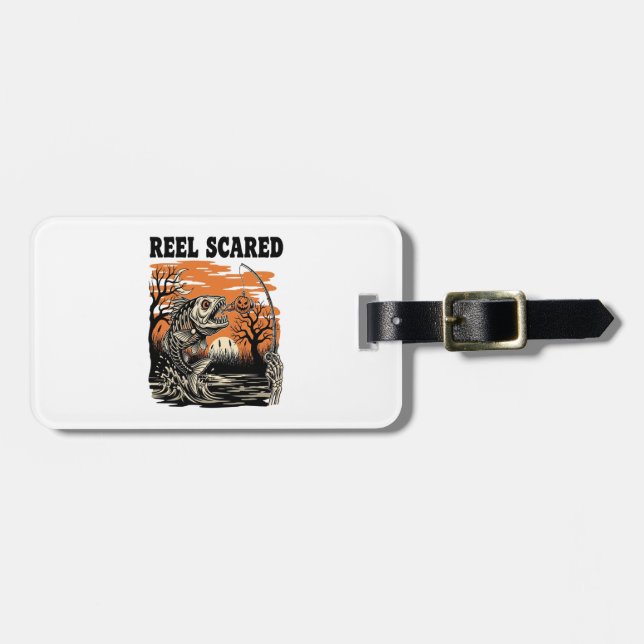 Toddler Fishing Halloween Luggage Tag (Front Horizontal)
