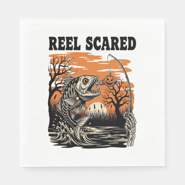 Toddler Fishing Halloween Napkin (Front)