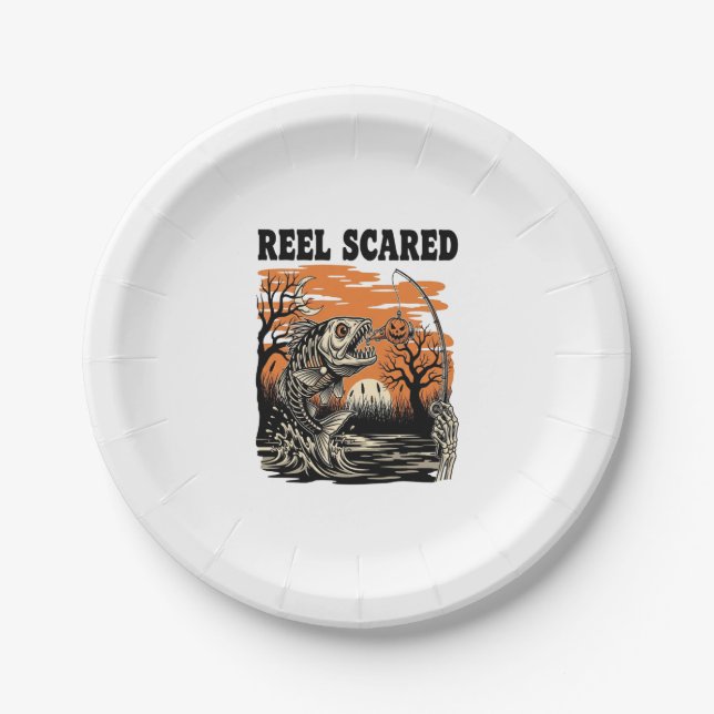 Toddler Fishing Halloween Paper Plate (Front)