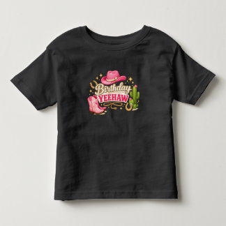 Toddler Girl Birthday Yeehaw Shirt | Pink tee