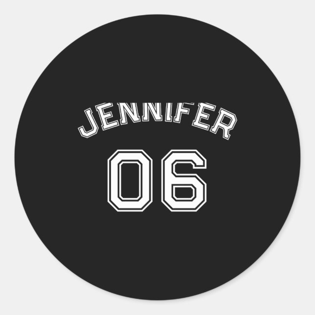 Toddler Girl Name Jersey Number Srts Nk Cotton Tod Classic Round Sticker (Front)