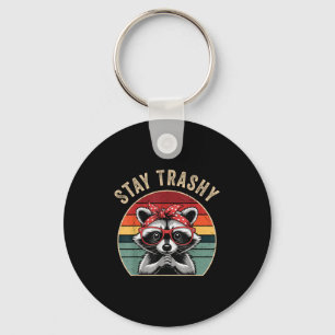 Toddler Girl Stay Trashy Raccoon Feral Mom Funny T Key Ring