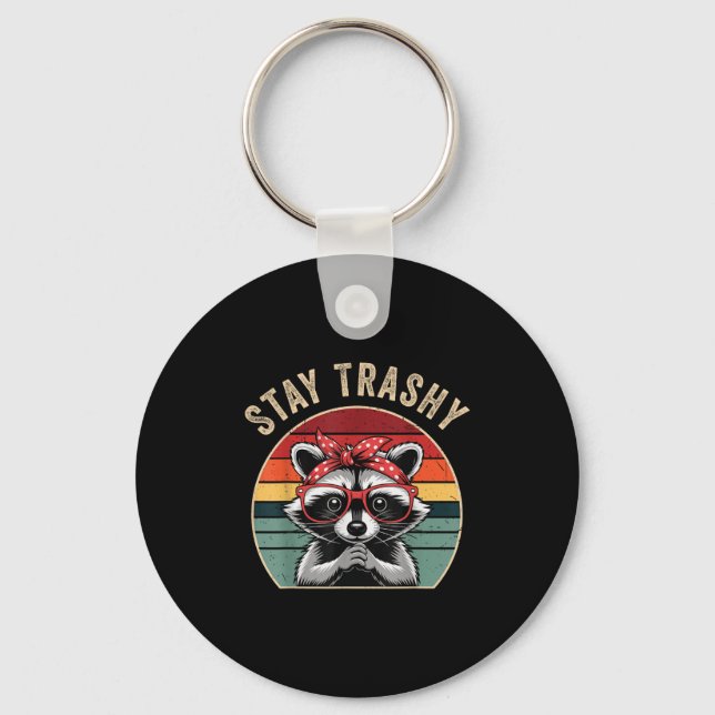 Toddler Girl Stay Trashy Racoon Feral Mum Funny T Key Ring (Front)