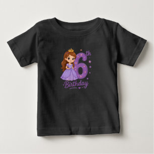 Toddler Girls 6th Birthday Princess T-Shirt