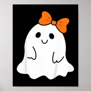 Toddler Halloween Ghost With A Bow Girls Halloween Poster
