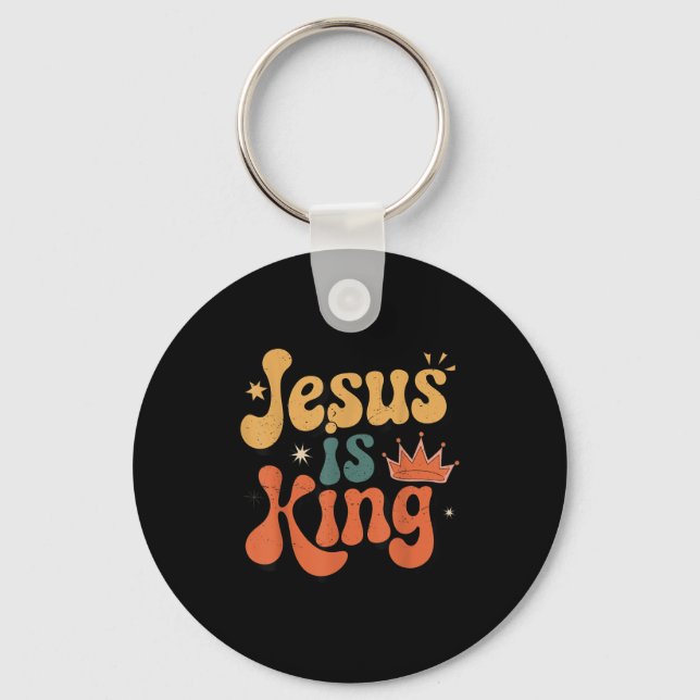 Toddler Jesus Is King Christian Kid Boy Good God S Key Ring (Front)