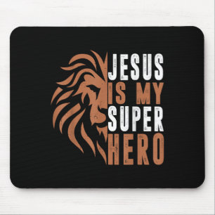 Toddler Jesus Is My Superhero Christian God Son Br Mouse Mat