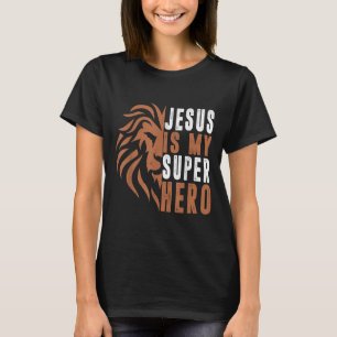 Toddler Jesus Is My Superhero Christian God Son Br T-Shirt