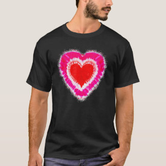 Toddler Kids Adults Red & Pink Heart Tie Dye Valen T-Shirt