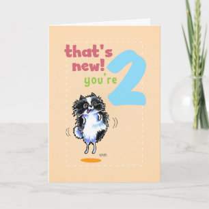 Toddler Kids Birthday Age 2 Pomeranian Card