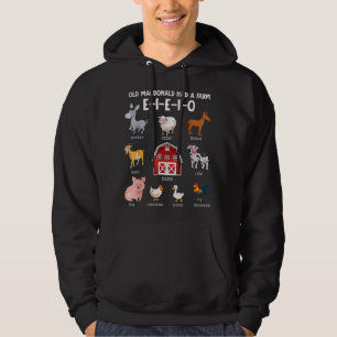 Toddler Kids Farm Animals Old MacDonald Had a Farm Hoodie