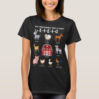Toddler Kids Farm Animals Old MacDonald Had a Farm T-Shirt