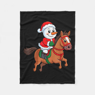 Toddler Kids Snowman Santa Hat Riding Horse Christ Fleece Blanket