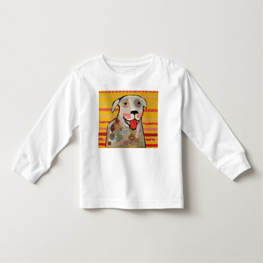 Toddler Long Sleeve T-Shirt with Bright Dog Design