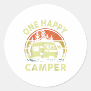 Toddler One Happy Camper Mum Dad Funny Rv Camping  Classic Round Sticker