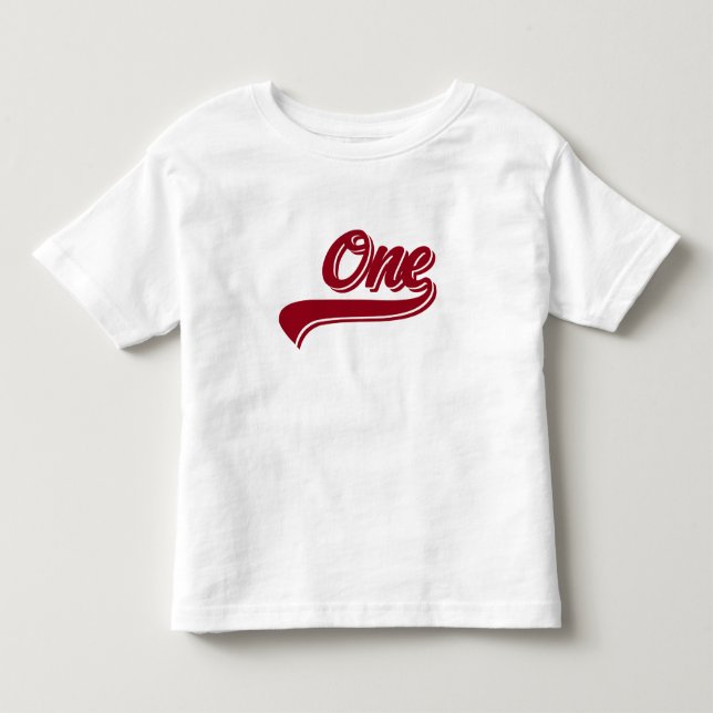 Toddler ONE Year Baseball  T-Shirt (Front)