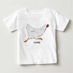 Toddler Ruffle Tee HEART AND RUNNING HEN
