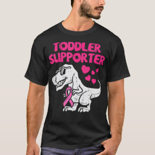 Toddler Supporter TRex Kids Breast Cancer Awarenes T-Shirt