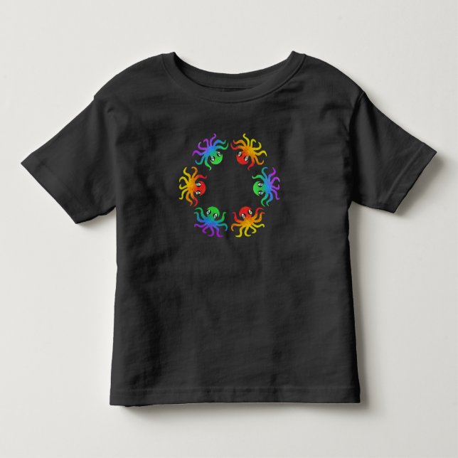 Toddler T-Shirt - Gradient Octopus (vivid) (Front)