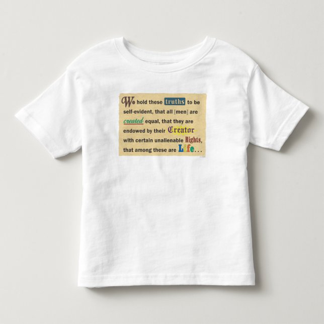 Toddler t-shirt with a declaration. (Front)