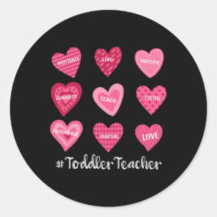 Toddler Teacher Candy Sweet Heart Love Valentines Classic Round Sticker