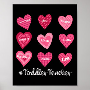 Toddler Teacher Candy Sweet Heart Love Valentines Poster