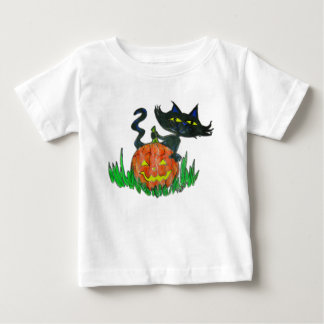 Toddler Tee Shirt - Halloween Kitty & Pumpkin