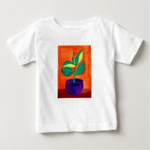 Toddler Whimsical Painted Potted Plant Art T-Shirt