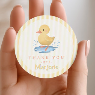 Toddlers Cute Pastel Farm Duck Birthday Favor Classic Round Sticker