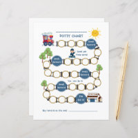 Toddlers Paper Sheet Potty Chart with Train