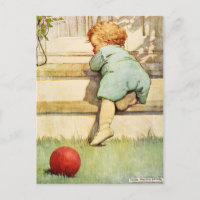Toddling Baby Boy and Red Ball