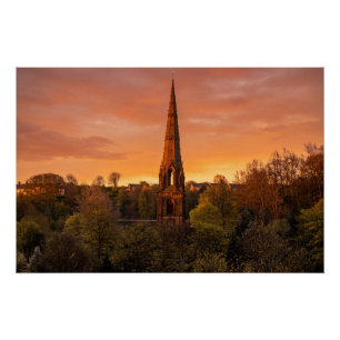 Todmorden Unitarian Church at Sunset Poster