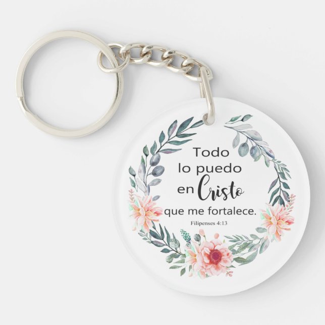 Todo lo puedo en cristo, Llavero acrílico Key Ring (Front)