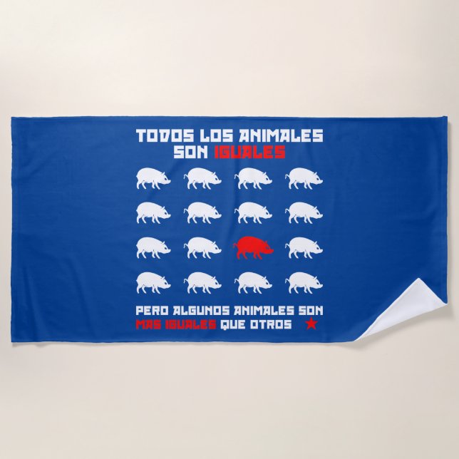 Todos los animales son iguales 2 beach towel (Front)