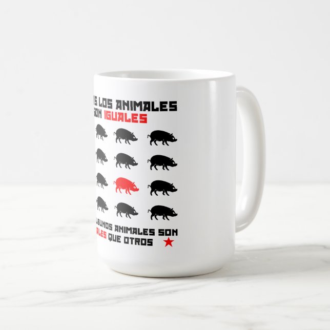 Todos los animales son iguales 2 coffee mug (Front Right)