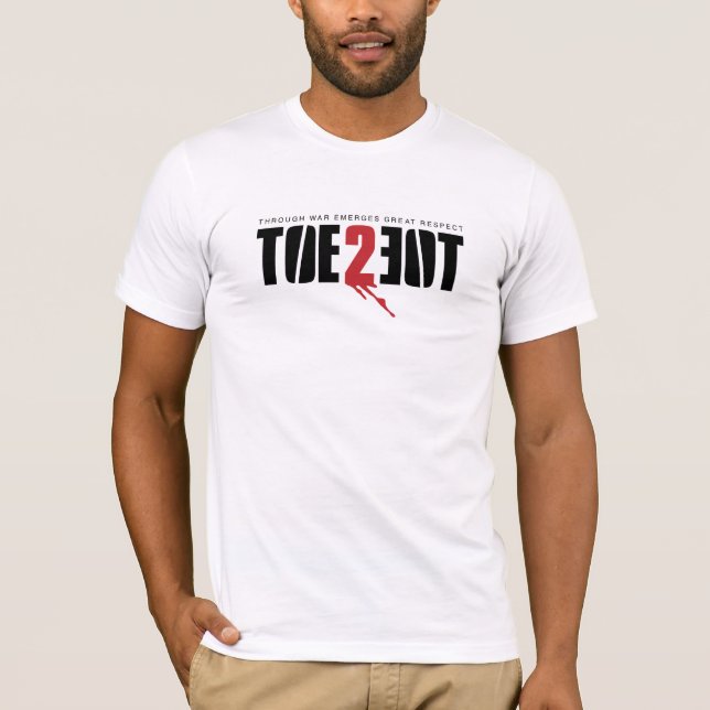 TOE2TOE Logo on WHITE T-Shirt (Front)