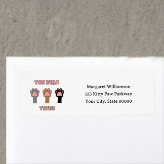 Toe Bean Tribe Cat Paws Personalise Return Address