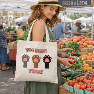 Toe Bean Tribe Cute Cat Paws Tote Bag