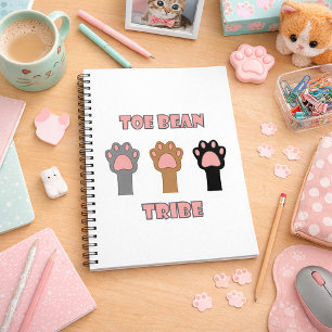 Toe Bean Tribe Funny Cat Paws Pink Notebook