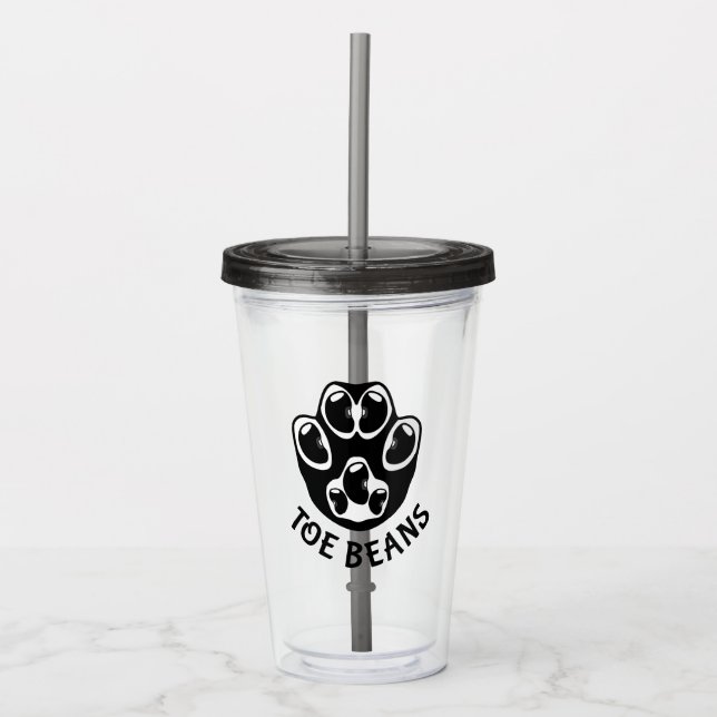 Toe Beans - Black Beans Acrylic Tumbler (Front)