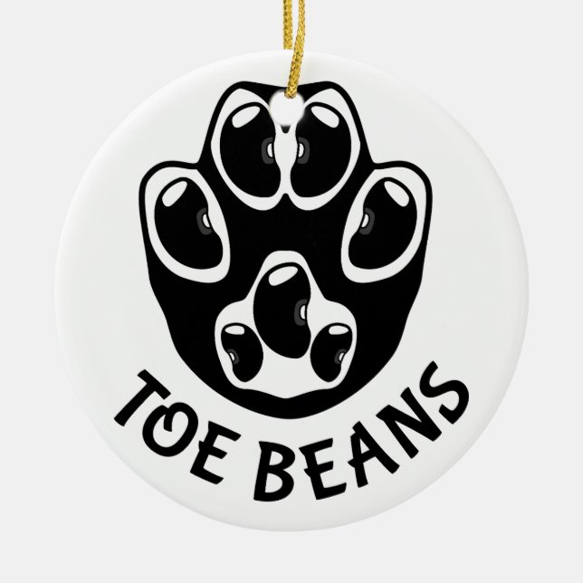 Toe Beans - Black Beans Ceramic Tree Decoration (Front)