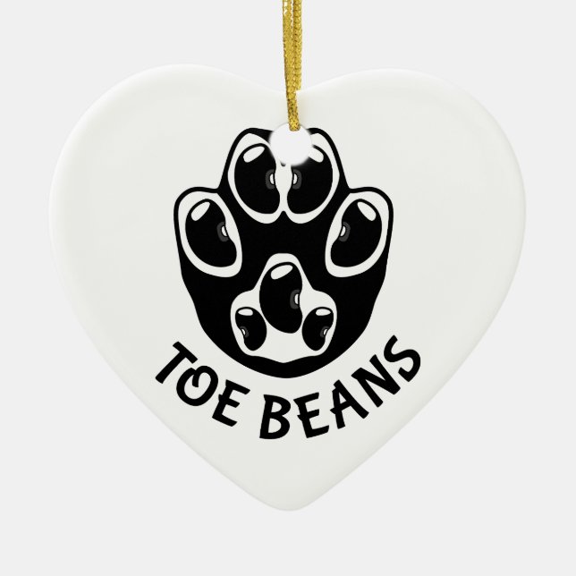Toe Beans - Black Beans Ceramic Tree Decoration (Front)