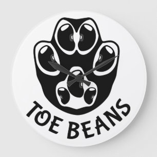 Toe Beans - Black Beans Large Clock