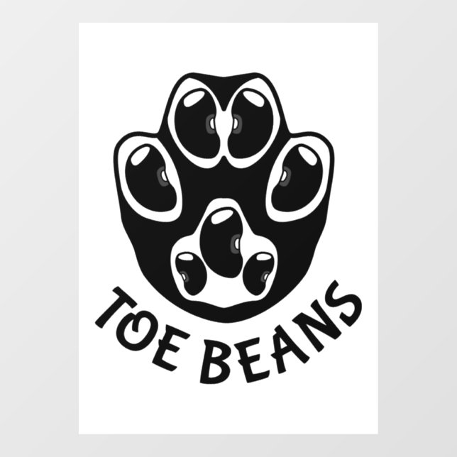 Toe Beans - Black Beans Window Cling (Sheet)