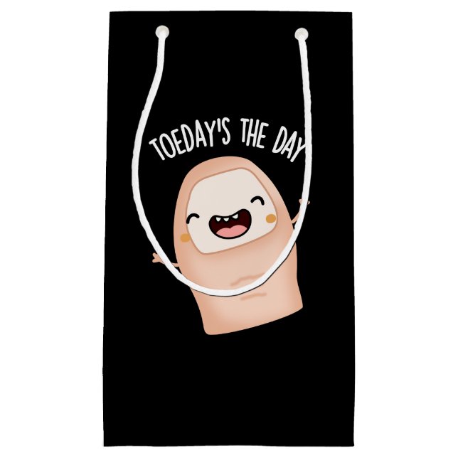 Toe-day's The Day Funny Toe Pun Dark BG Small Gift Bag (Front)