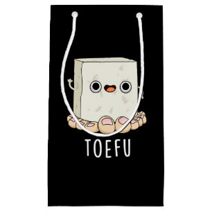 Toe-fu Funny Tofu Pun Dark BG Small Gift Bag
