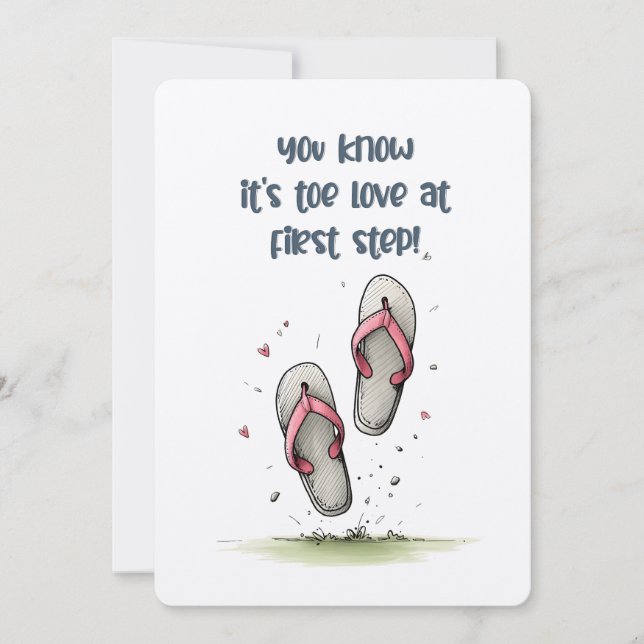 Toe Love at First Step: Feel the Sole-Mate Romance Invitation (Front)